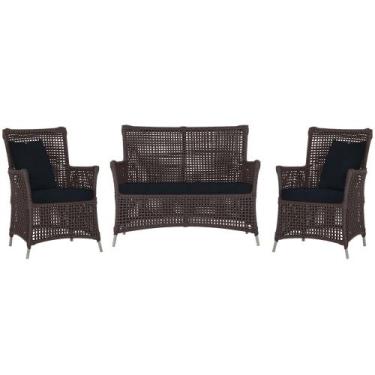 Imagem de Jogo Sofá e 2 Poltronas de Área Igapó Alumínio Pintura Fendi Corda Náu