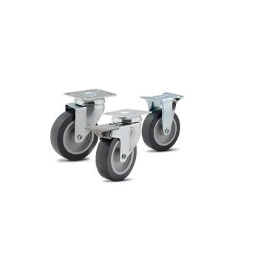 Imagem de Rodizio Gir Pt 2 Placa Roda Pvc Pt Esfera 30kg - Colson - Colson Rodas