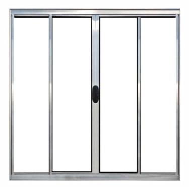 Imagem de Janela 4 folhas 1,20x2,00 sem grade no alumínio brilhante - Comercial 