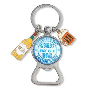 Imagem de Chaveiro Dia dos Pais Presentes para Pai Marido Melhor Pai do Mundo Abridor de Garrafas Chaveiro para Papai Padrasto Presente de Dia dos Padrastos para Cerveja Pai de Filha Filho Esposa