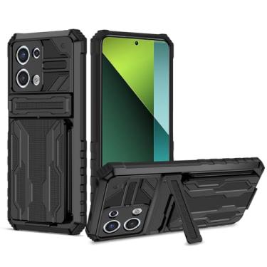 Imagem de Bohefo Capa para Redmi Note 13 Pro 5G, Poco X6 5G com capa carteira, suporte de cartão destacável, suporte embutido, capa protetora de telefone à prova de choque - preta