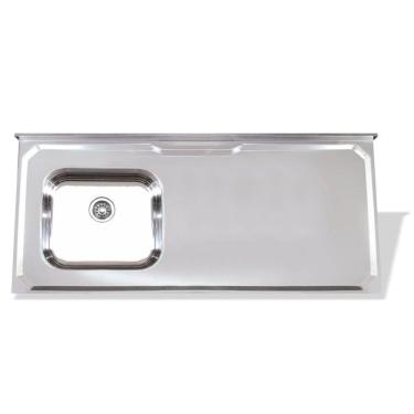 Imagem de Pia De Inox 1,20 X 0,53 Lisa Cuba Deslocada Para Esquerda