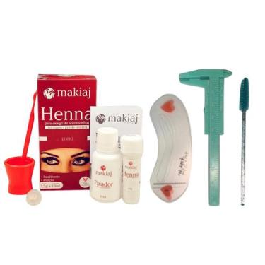 Imagem de Henna Makiaj Sobrancelha Kit Designer Paquímetro Escova Moldes Profiss