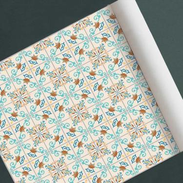 Imagem de Papel de parede adesivo azulejo ladrilho modelo retro - D. Lima Produt