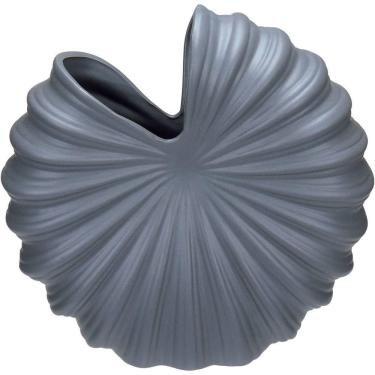 Imagem de Vaso Decorativo Enfeite Casa Aparador Home&co Cerâmica 24x24x9cm Cinza