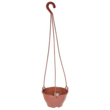 Imagem de Vasos Redondos 21 cm para Pendurar Plantas - BRASAMI, Marrom terra cot