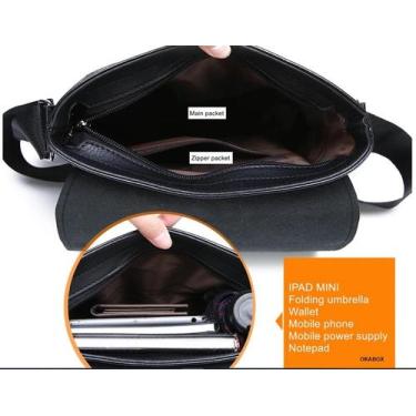 Imagem de Bolsa masculina de material sintético, carteiro feita em  sintético de