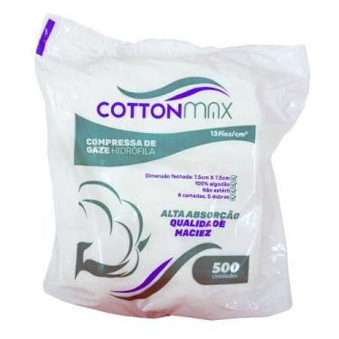 Imagem de Compressa de gaze 13 fios 7,5x7,5 c/500 und cottonmax - ERIMAX