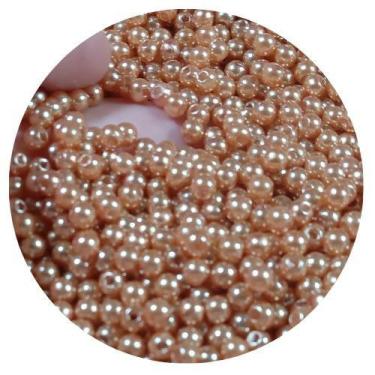 Imagem de 600 pçs pérola bola lisa 4mm mel p/ bijuterias, colares, pulseiras e a