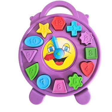 Imagem de Brinquedo Educativo De Encaixar Para Bebe Relogio Didatico Com Formas 