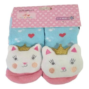 Imagem de Kit 2 Meias Antiderrapantes Pantufas Bebê Infantil Menino(a) - Hangar 