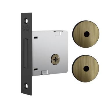 Imagem de Fechadura Auxiliar Stam 1004 Tetra Roseta Redonda Antique E-Coat