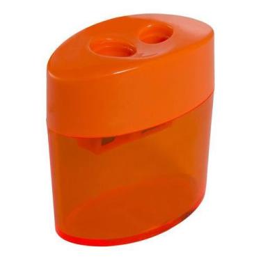 Imagem de Apontador com Depósito Duplo Oval 2 Furos - Leo&Leo, LARANJA