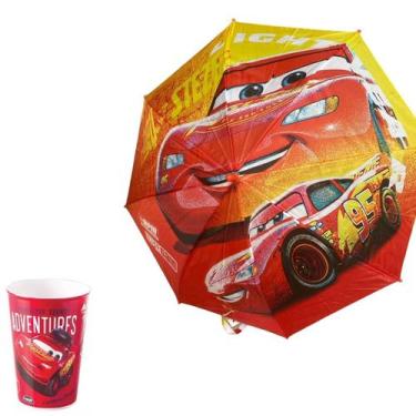 Imagem de Fantastico Guarda Chuva Cars - modelo PREMIUM com copo CARS - TUUT