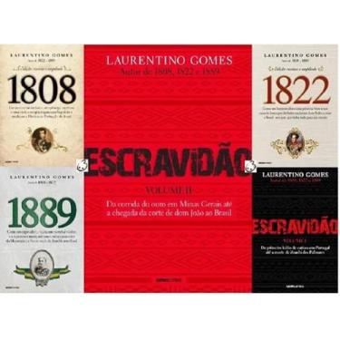 Imagem de Kit 5 LIVROS LAURENTINO GOMES1808 + 1822 + 1889 Escravidao 1 E 2 - GLO
