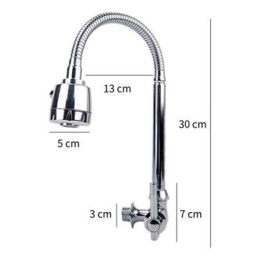 Imagem de Torneira Gourmet Flexível De Metal Inox De Cozinha - oem, Parede