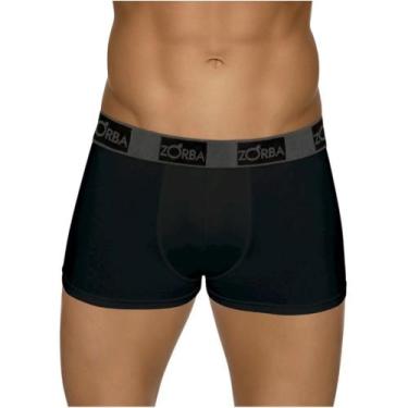 Imagem de Cueca Boxer Zorba 717 Algodão Forro Frontal Cós Elástico, M, Preto