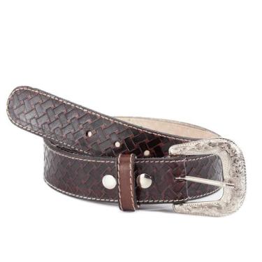 Imagem de Cinto Em Couro Masculino Feminino Country Fivela Removível - Pampas Co