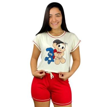 Imagem de Conjunto Pijama Feminino Curto Verão Baby Doll Personagens Snoopy Môni
