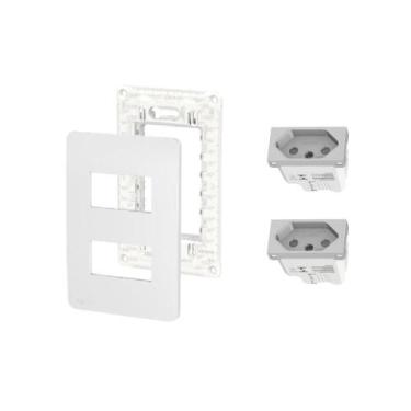 Imagem de Kit Conjunto 4x2 Tomada Dupla 10A S70202174 Orion Schneider - Pial Leg