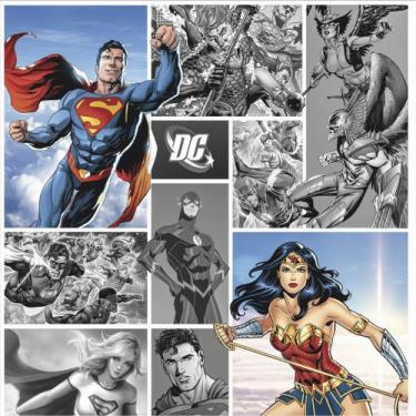 Imagem de Papel de Parede Super Heróis DC Super Homem Batman Quadrinhos Colorido