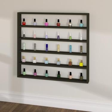 Imagem de Kit 5 Prateleiras Nicho Organizador Expositor Esmaltes Mdf Preto - Del