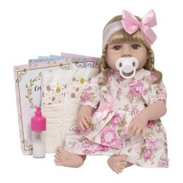 Imagem de Bebe Reborn Princesa Em Vinil Siliconado 46cm Fofa Completa - Cegonha 