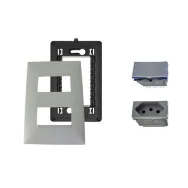 Imagem de Kit Conjunto 4x2 Tomada 10A Interruptor Paralelo Pial Plus+ - Legrand