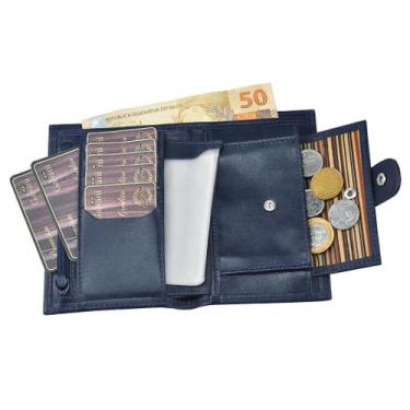 Imagem de Carteira Feminina RUPIA em Couro Galvani, Azul