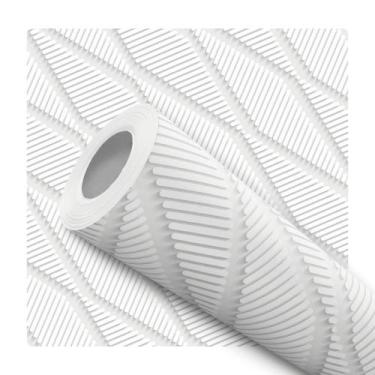 Imagem de Papel De Parede Adesivo Lavável Sala Linhas Efeito 3d Abstrato Losango