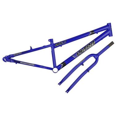 Imagem de Quadro Aro 26 Ultra Bikes em Aço Carbono com Garfo Rebaixado, Azul, Ar