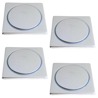 Imagem de Kit C/4 Ralo Inox Para Piso Click Cromado 10x10 Cm - MONTELAR, CLICK