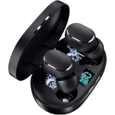 Imagem de Fone De Ouvido Bluetooth 5.0 TWS Sem Fio Preto Intra Auricular Premium Com Visor De Bateria Compativel Com Todos Os Aparelhos