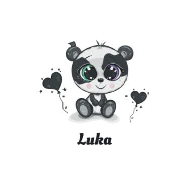 Imagem de Panda cute - Luka - name personalised sweet - animal: Lovely panda design with different messages and heart balloons