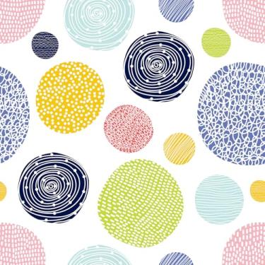 Imagem de CHIHUT Papel de parede Boho Peel and Stick moderno círculos abstratos papel de parede geométrico 45 x 599 cm divertido crianças autoadesivo removível papel de parede à prova d'água Art Deco papel de