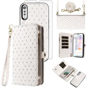 Imagem de Asuwish Capa de telefone para LG Velvet 5G/LGVelvet Verizon G5 UW T-Mobile 2020 Capa de celular destacável com alça protetora de tela com glitter flip compartimento para cartão LM G900UM 4G Tmobile