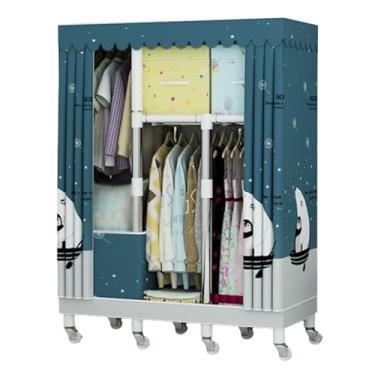 Imagem de Guarda-roupa Armário de guarda-roupa portátil sobre rodas armário de pé grande capacidade armário de armazenamento de roupas móveis organizador de armazenamento armário