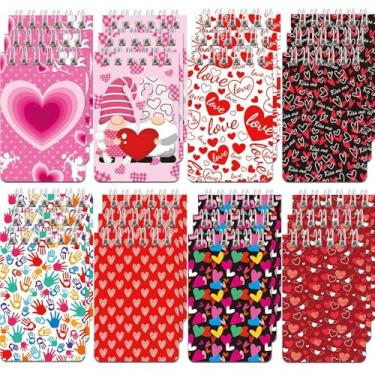 Imagem de AUGSUN Pacote com 24 blocos de notas em espiral para o dia dos namorados, 8 estilos, minicadernos para crianças, recompensas, lembrancinhas, para meninas, meninos, escola, dia dos namorados,