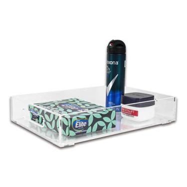 Imagem de Bandeja Acrílico Grande 30 X 20 X 5 Cm Com Alças 6mm - CENTAURI ACRÍLI