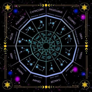 Imagem de Toalha de mesa com pêndulo quadrado, altar de adivinhação, tapete metafísico para cartas de tarô e runas