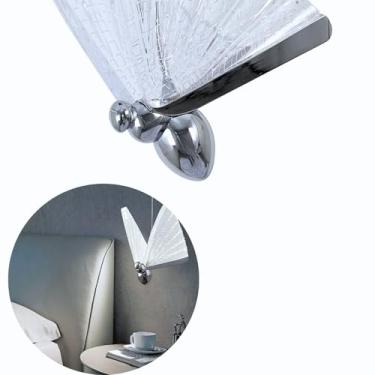 Imagem de Luminaria Led Pendente Borboleta 22cm Prata Grande