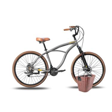 Imagem de KIT Bicicleta Blitz Aro 29 Beach Cruiser Alumínio 21v Shimano + Cestinha+ Cadeado Unissex-Unissex