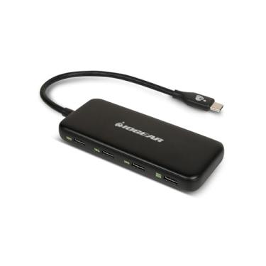 Imagem de IOGEAR Hub USB-C de 4 portas, USB 3.2 geração 2, 10 Gbps, entrega de energia de 100 W, transferência de dados de alta velocidade, Windows, macOS, GUH3C4C