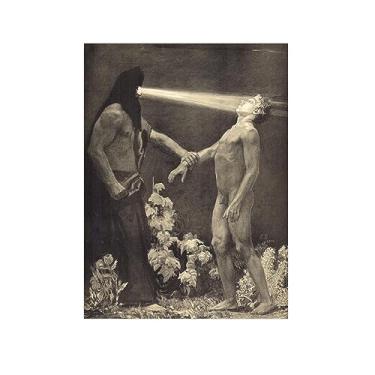 Imagem de Sascha Schneider Famosas pinturas a óleo Tela arte de parede reprodução de imagem em tela "hipnose" Impressão de paisagem pôster para decoração de parede de quarto 50 x 70 cm (20 x 28 pol) emoldurado