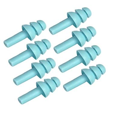 Imagem de 4 Pares Não Cancelando Tampões para Os Ouvidos Laváveis ​​protetores de Silicone à Prova de Som Lento Azul Lento Não Cancelando o Gramado de Escala NO NÃO Cancelamento de Tampões