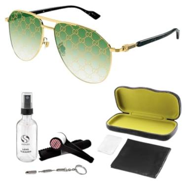 Imagem de Gucci Óculos de sol GG1220S Designer em forma de aviador com lentes não polarizadas - Epítome de luxo e estilo