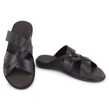 Imagem de Chinelo Masculino De Couro - granado, Marrom, 41