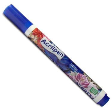 Imagem de Caneta Marcador Para Tecido Acrilpen Cor Azul Turquesa - Acrilex