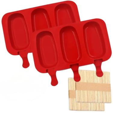 Imagem de Molde de Silicone Para Sorvete Forma Para Picolé + Palitos(2 Unidades)