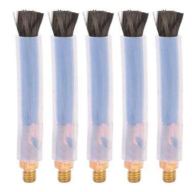 Imagem de Pincel de Limpeza de Contas de Solda, Fibra de Bronze Bristle Sold Freaner M6 Mig Tig Spot Limping Brush (10pcs) Com Manga de Silicone, para Limpeza de Aço Inoxidável (M8)